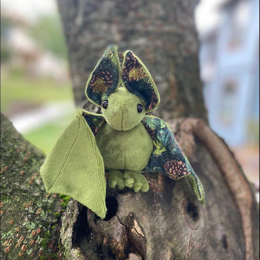 Pine Cone Bat Plush, Greenie, stuffed animal, Softy