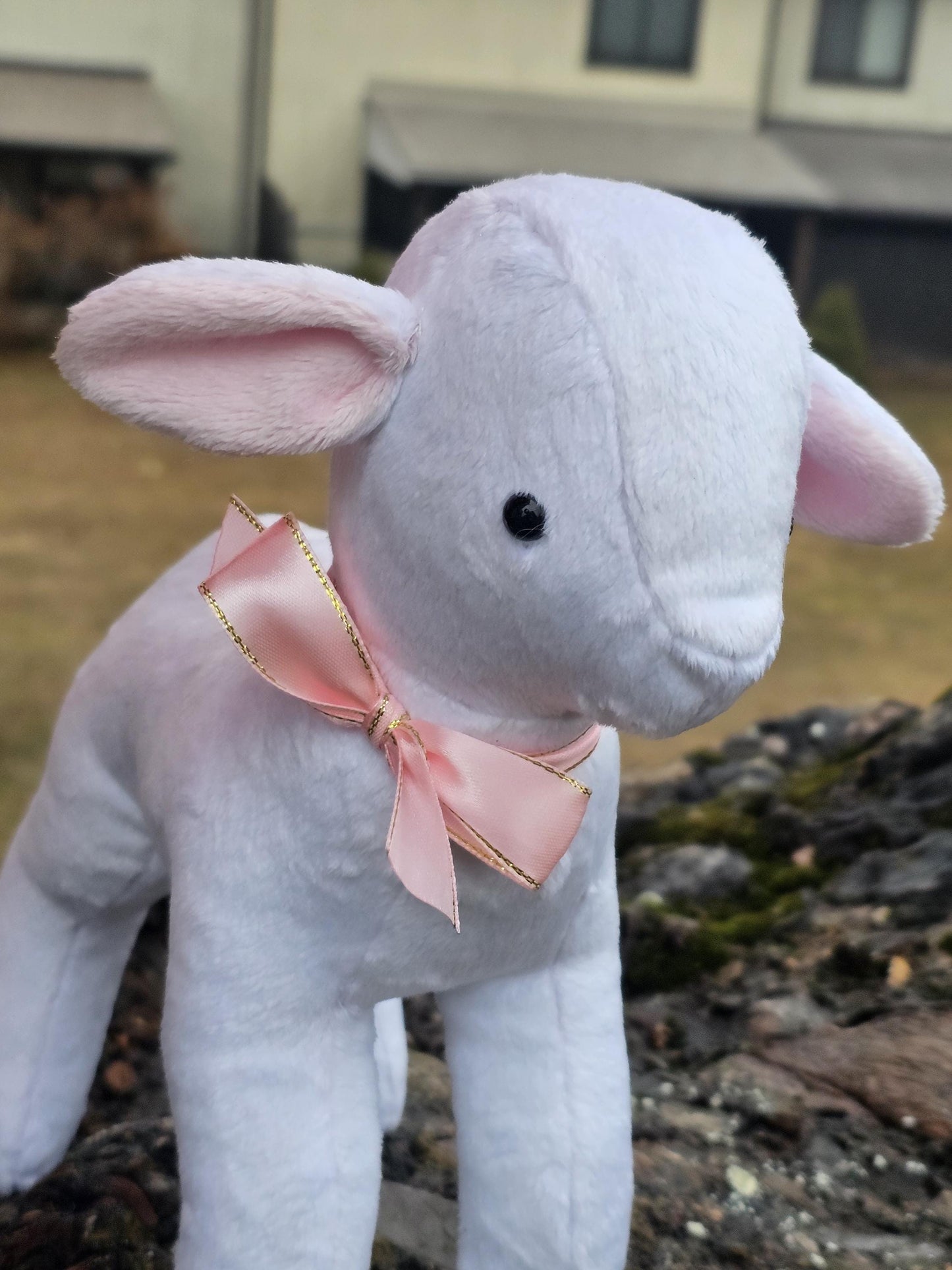 Lamb Plushie, Minky, Faux Fur, Soft and fuzzy