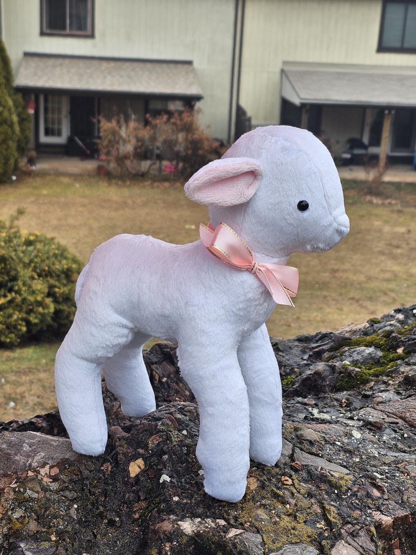 Lamb Plushie, Minky, Faux Fur, Soft and fuzzy
