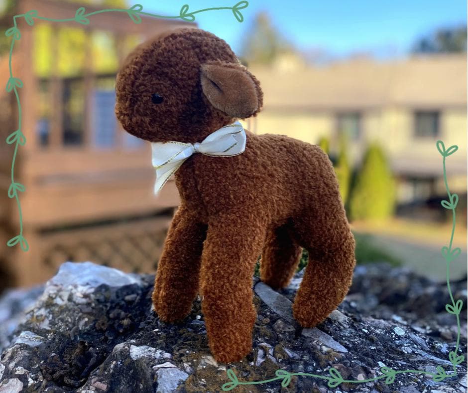 Lamb Plushie, Minky, Faux Fur, Soft and fuzzy